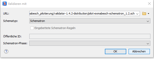 Schematron File Auswahl